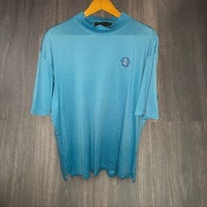 Bugatchi Uomo Mo Mo Mercerized Egyptian Cotton Tee Size Large Blue Luxury